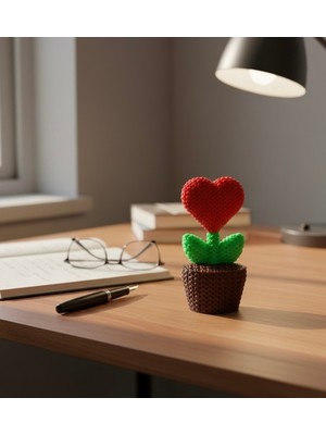 PremiumPort Renkli Kalp Çiçek Örgü Dekoratif Süs