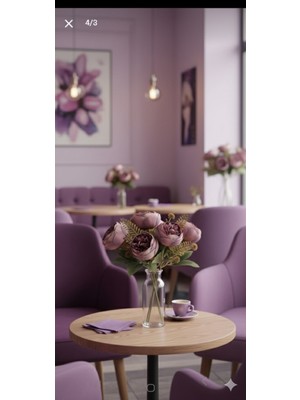 PremiumPort 27 cm Mor Şakayık Güllü Aranjman Çiçekler Dekor Vazosu Şık ve Doğal