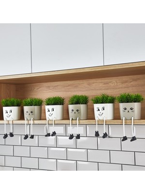 PremiumPort Şık Ayaklı Yapay Çiçek Saksısı, Canlı Görünümlü Dekorasyon Parçası