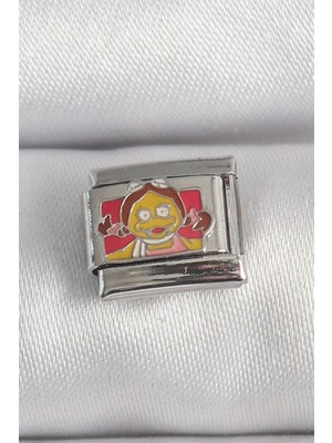 FRY 316L Çelik Gümüş Renk Renkli Çocuk Işlemeli Nomination Charm