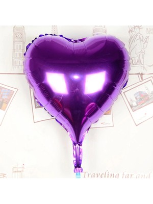 Kalp Uçan Balon Folyo Mor 80 cm 32 Inç