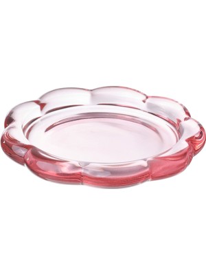 PremiumPort Çiçek Şeklinde Pembe Mum Tabağı, 11 Cm, Şık ve Zarif Dekoratif Parça