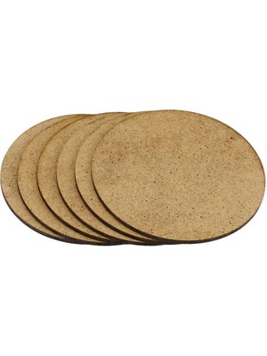 PremiumPort 12'li 3mm Ham Mdf Yuvarlak Çay Bardak Altlığı Seti