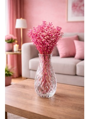 PremiumPort Bahar Yıldızı Şoklanmış Cipso Kuru Çiçek, Fuşya Pembe, 45-50 gr