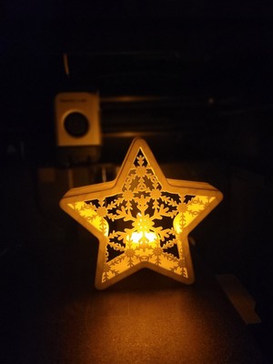 PremiumPort Yılbaşı Temalı Tealight Dekoratif Mumluk Yıldız Lamba LED Dahildir