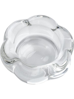 PremiumPort Şeffaf Çiçek Şeklinde Tealight Cam Mumluk, 3 Cm, Zarif Dekorasyon Parçası