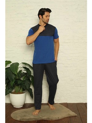 Marsilyan Erkek Saks 3'lü Pijama Takım