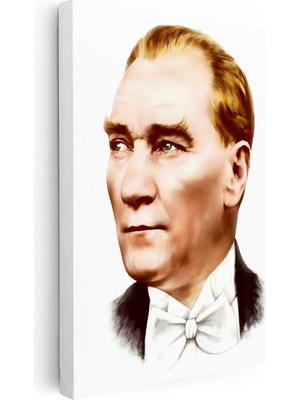 Tablofest Dikey Kanvas Tablo Atatürk Papyonlu Çizim Atatürk Tablosu Ev Ofis Duvar Dekoru
