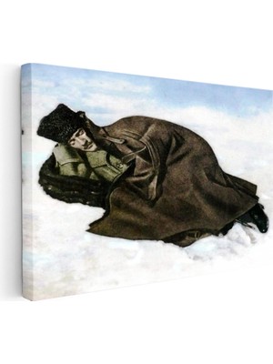Tablofest Yatay Kanvas Tablo Atatürk Karlar Üzerinde Istirahat Atatürk Tablosu Ev Ofis Duvar Dekoru