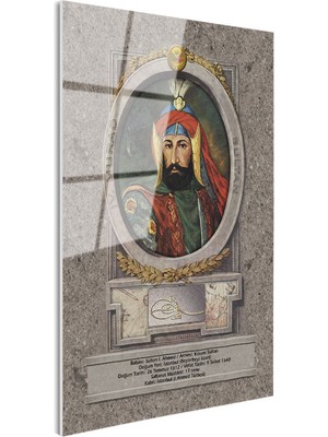 Tablofest Tamperli Gerçek Cam Tablo Sultan I Ahmed Portresi Osmanlı Tablosu Duvar Dekoru