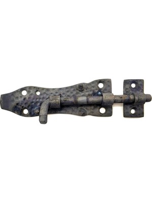 FRY Antika Tarz Dekoratif Pirinç Dövme Kapı Sürgüsü - 7,5cm, Oksit