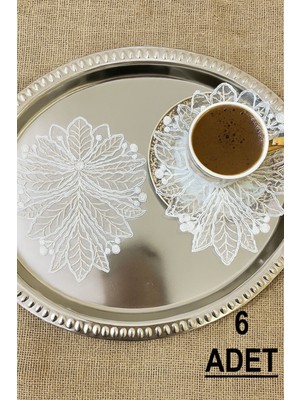 PremiumPort Dekoratif Güpür Dantel Kahve Sunum Peçetesi, Şık ve Zarif Tasarım