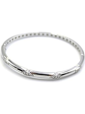 Kuzgun Ticaret Taşlı Vip Bilezik - Gümüş