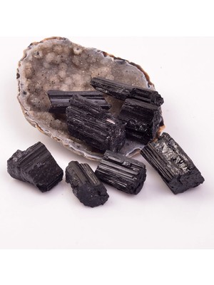 PremiumPort Küçük Boy Siyah Turmalin Taşı Doğal Taş Şifa ve Dekorasyon