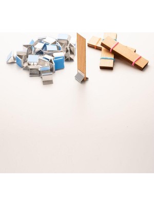 PremiumPort Ahşap Mum Fitili ve Yapışkanlı Sehpa Seti, 30 Adet, 20X75X0,5 mm