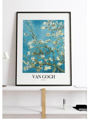 PremiumPort Almond Blossom Van Gogh Poster, Çerçeve Görünüm, 20 x 30 cm Mdf Tablo