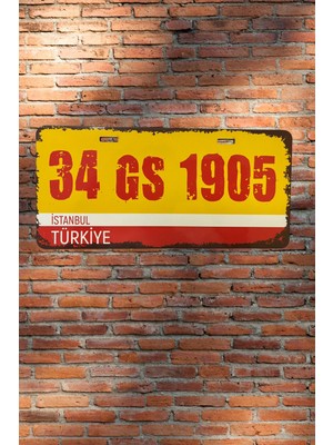 PremiumPort Galatasaray Retro Mdf Ahşap Duvar ve Araç Tabelası, Taraftar Hediyesi