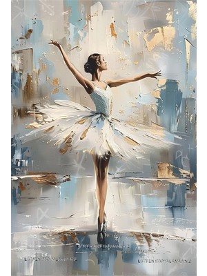 PremiumPort Bale Yapan Balerin Dans Temalı Retro Ahşap Poster Dekorasyon