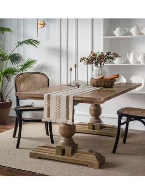 PremiumPort Güpürlü Tekli Masa Runner, Dekoratif Salon ve Yemek Masası Şıklığı