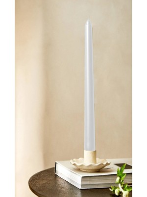 PremiumPort Beyaz Silindir ve Konik Mum Seti, 2 Adet, Şık ve Zarif Dekorasyon Ürünü