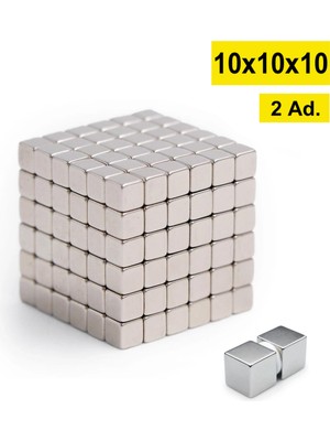 PremiumPort 2 Adet Köşeli Neodyum Mıknatıs, 10X10X10 Mm, Güçlü ve Dayanıklı