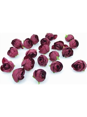 PremiumPort Bordo 20 Adet Kafa Şakayık Yapay Çiçek, Zarif ve Dayanıklı Dekorasyon