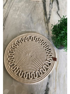 PremiumPort El Yapımı Jüt ve Hasır Desenli Şık Supla, Dekoratif Tabak Altlığı