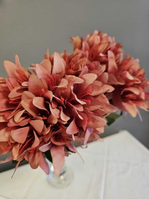 PremiumPort 5 Dallı Mercan Rengi Çan Çiçeği El Buketi Vazo Aranjmanı