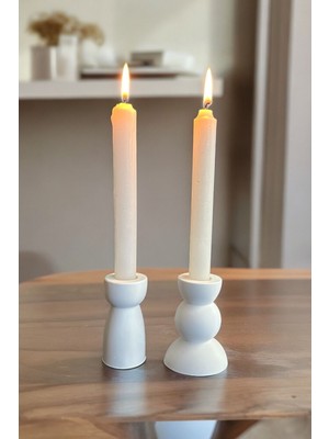 PremiumPort Roma Sütun Şamdan 2'li Set, Şık ve Modern Dekoratif Aksesuarlar