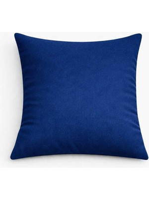 PremiumPort Kadife Doku Mavi Kırlent Yastık Kılıfı, Şık ve Konforlu Dekorasyon Parçası