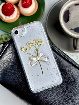 Go Aksesuar Iphone 7 - 8 - Se 2020 - Se 2022 Uyumlu Buket Simli Çiçek 3D Oyuncak Tasarımlı Esnek Silikon Kılıf