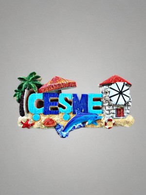 PremiumPort Çeşme Temalı Kabartmalı Polyester Magnet 9cm x 5cm, Şık ve Dekoratif Ürün