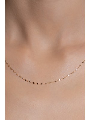 Bayar Gold 14 Ayar Altın Aynalı Zincir Kolye 1.5 mm