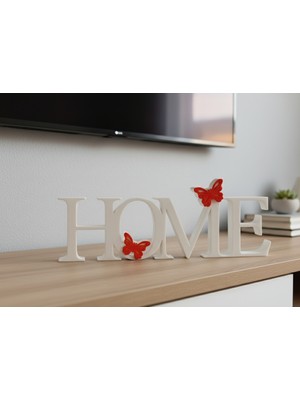PremiumPort Şık Dekoratif Home Yazısı Biblo, 10X5 Cm, Estetik Ev Aksesuarı