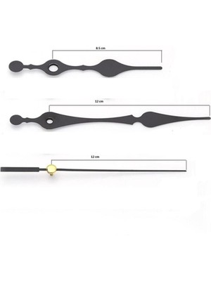 PremiumPort Şık Siyah Akrep ve Yelkovan Saniye Seti, Modern ve Zarif Tasarım