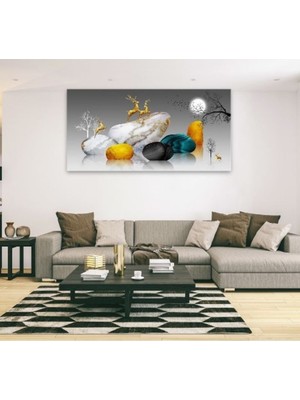 PremiumPort Modern Geyikli Dekoratif Kanvas Duvar Tablosu, Şık ve Zarif Tasarım