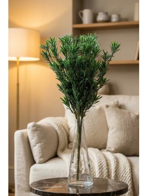 PremiumPort 2'li Yapay Biberiye Demeti, Yeşil Dekoratif Çiçek, 45CM, Gelin Buketi Malzemesi