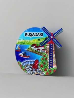 PremiumPort Kuşadası Temalı Kabartmalı Polyester Magnet 6cm x 6cm