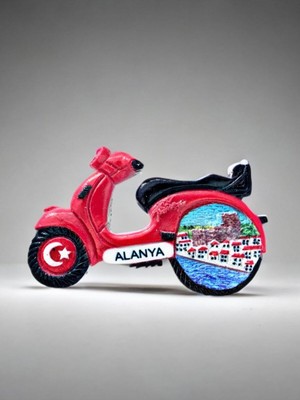 PremiumPort Alanya Temalı Kabartma Polyester Magnet 9X5CM, Deniz ve Tatil Anısı