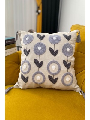 PremiumPort Nakışlı 1 Adet Kırlent Kılıfı, Şık ve Rahat Dekorasyon Ürünü