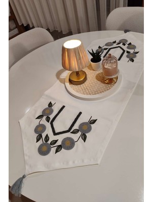 PremiumPort Şık Nakışlı Runner ve Amerikan Servisi Seti, Masa Örtüsü ile Zarif Sunum