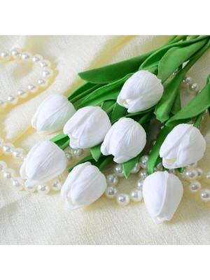 PremiumPort Renkli ve Şık 8'li Yapay Lale Buketi, Dekoratif ve Uzun Ömürlü Ürün