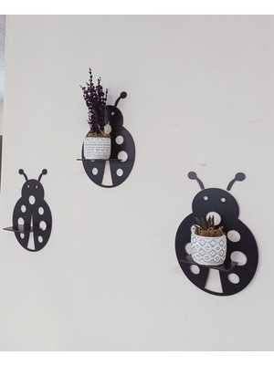 PremiumPort Sevimli Uğur Böceği Temalı Üçlü Raf Seti, Renkli ve Şık Tasarım