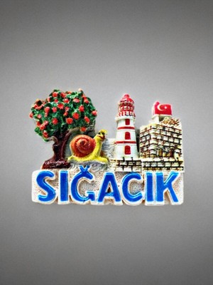 PremiumPort Sığacık Temalı Kabartmalı Polyester Magnet 7,5cm x 5,5cm