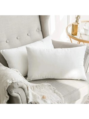 PremiumPort 2'li Dolgun Kırlent Kılıfı ve Iç Yastık 35X50CM, %100 Elyaf Desteği