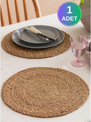 PremiumPort Doğal Hasır Jüt Amerikan Servis, 35 cm Çap, Şık ve Dayanıklı Supla