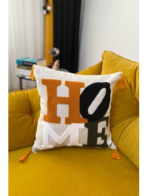 PremiumPort Şık Nakışlı Dekoratif Kırlent Kılıfı, Ev Için Zarif Tasarım