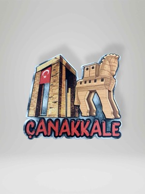 PremiumPort Çanakkale Temalı Kabartmalı Polyester Buzdolabı Süsü