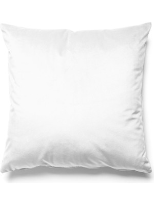 PremiumPort Beyaz Düz Renk Kırlent Kılıfı, Süet Kumaş, Şık ve Modern Tasarım