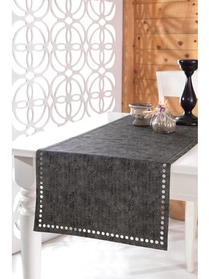 PremiumPort Eliza Antrasit Runner Amerikan Servis Masa Örtüsü 40X140 cm